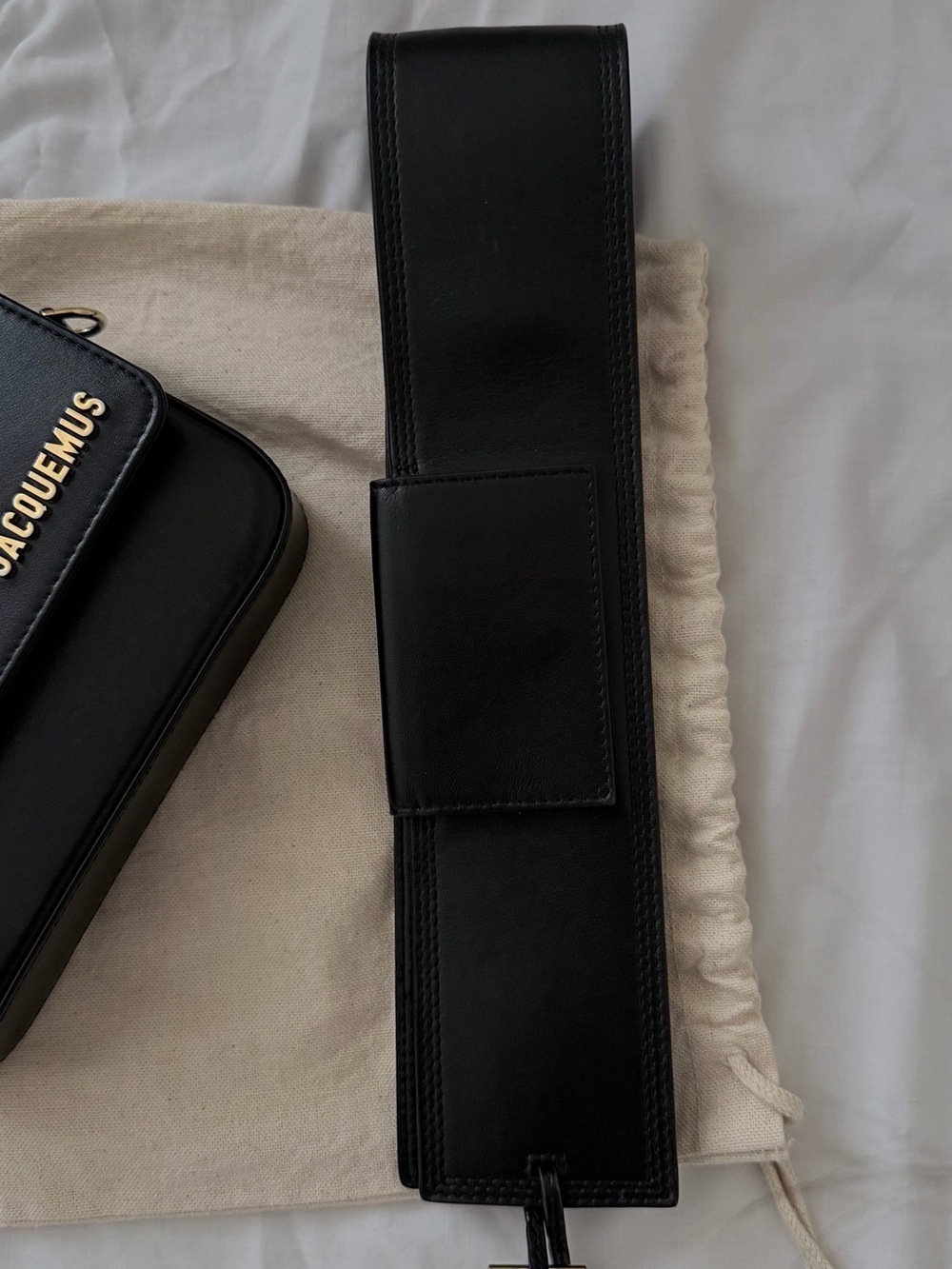 Jacquemus Black Leather Long Wallet with Gold Logo Plate - Picture 2 of 6